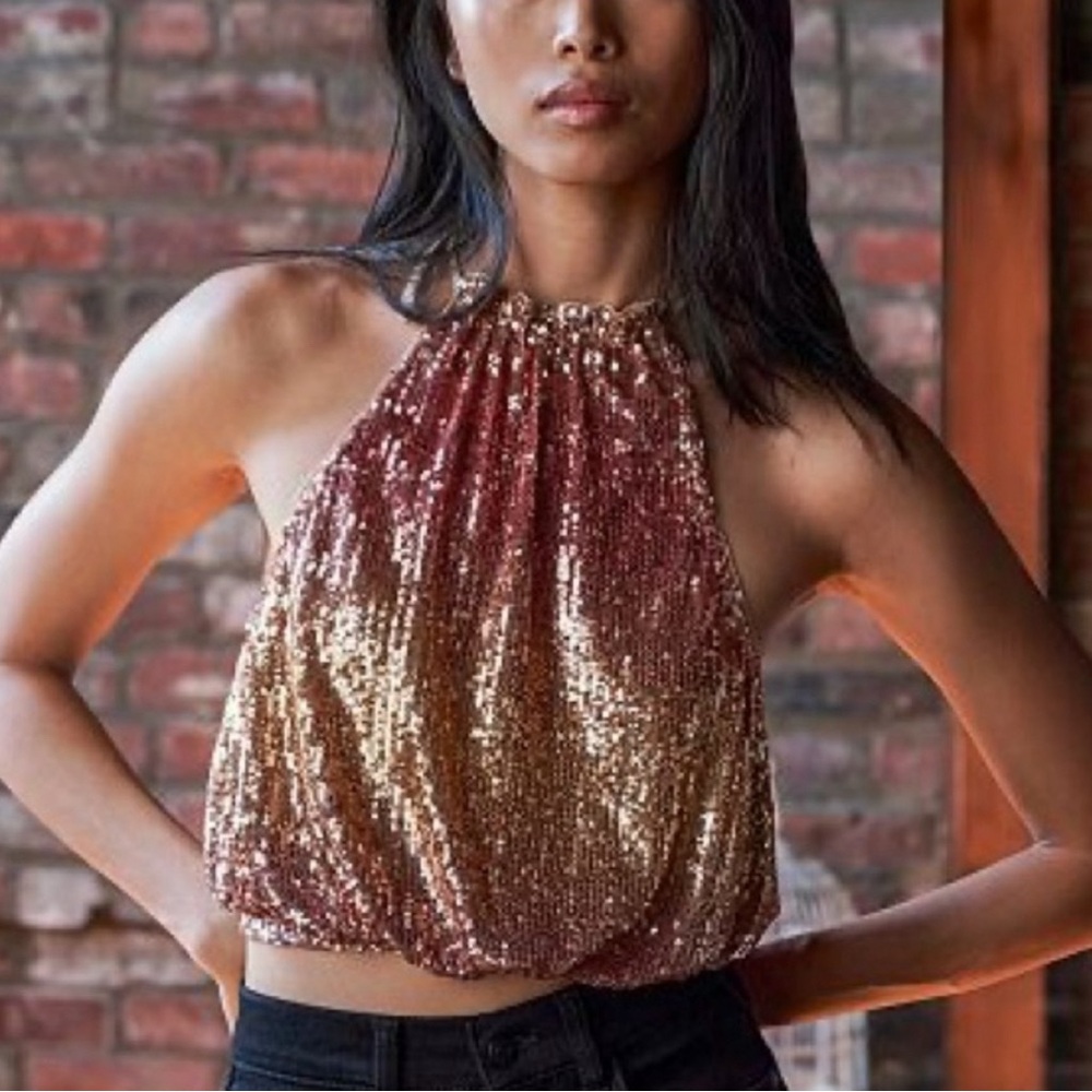 Free people Lights Out Halter Top